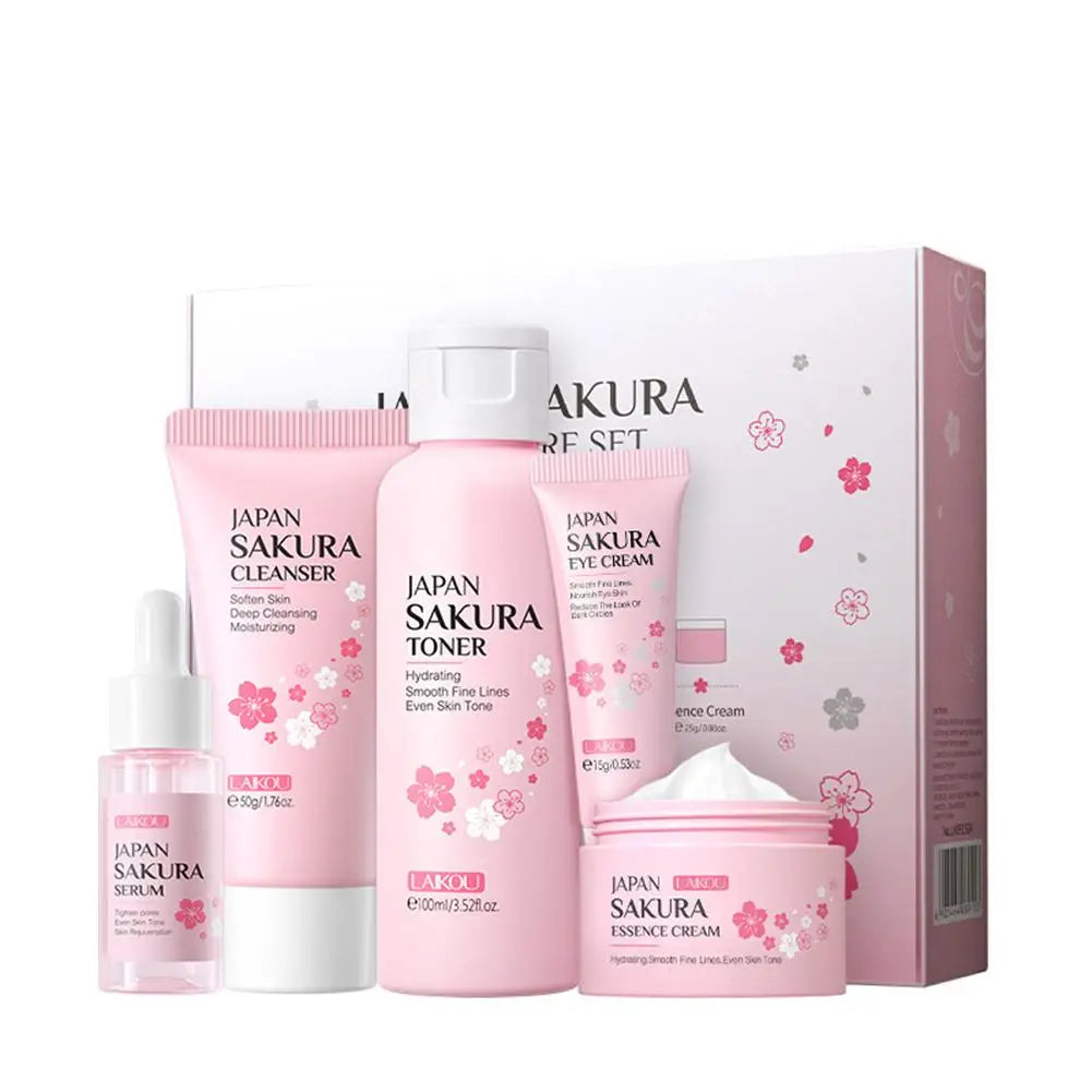 GLAMIXIR SakuraGlow™ – Coffret de Soin Visage 5-en-1 Hydratant & Illuminateur